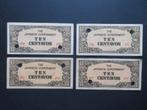 4x 10 Centavos 1942 Filipijnen [Bloknummers][Geannuleerd], Postzegels en Munten, Bankbiljetten | Azië, Verzenden, Zuidoost-Azië