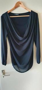 AMBIKA ZWARTE BLOUSE MET WATERVALHALS GEVOERD MAAT L, Kleding | Dames, Blouses en Tunieken, Zwart, Maat 42/44 (L), Nieuw, Ophalen of Verzenden