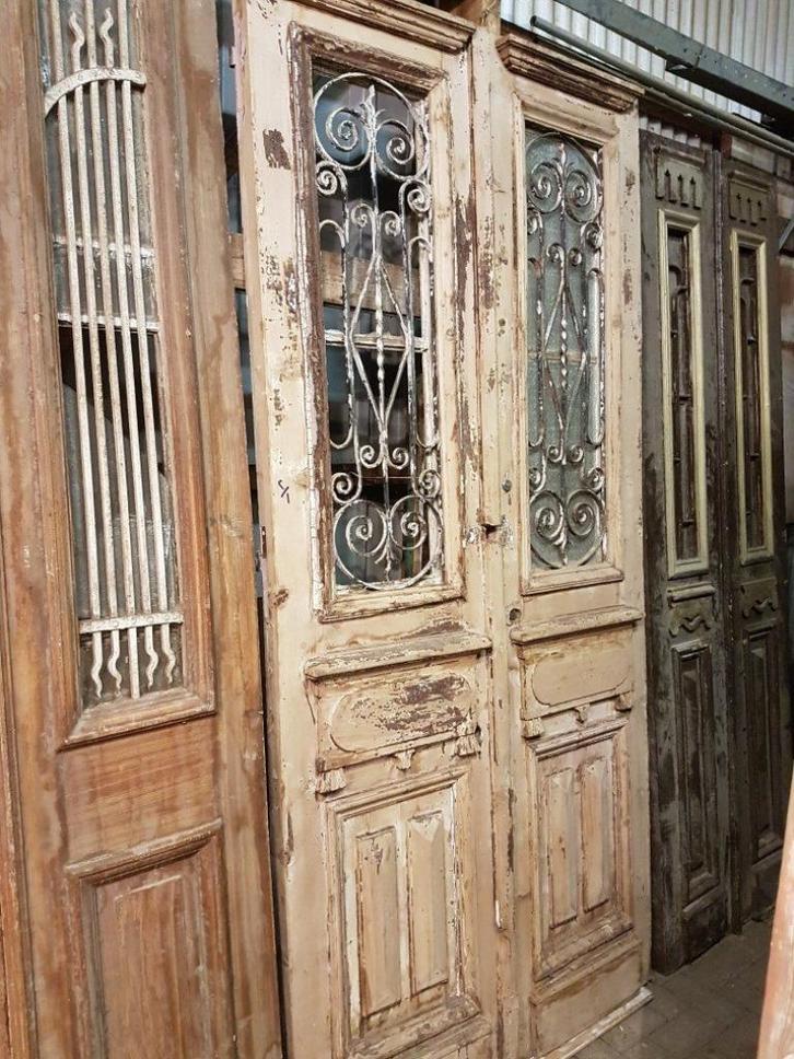 ANTIEKE DUBBELE DEUR 122 X 250 CM, Antiek en Kunst, Curiosa en Brocante, Ophalen of Verzenden