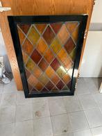 Glas in lood raam 98x66cm, Doe-het-zelf en Verbouw, Glas en Ramen, Ophalen, Gevelraam of Ruit, Gebruikt, Minder dan 80 cm