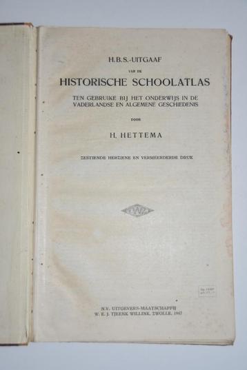 Historische Schoolatlas HBS uitgaaf Hettema 1947 atlas beschikbaar voor biedingen
