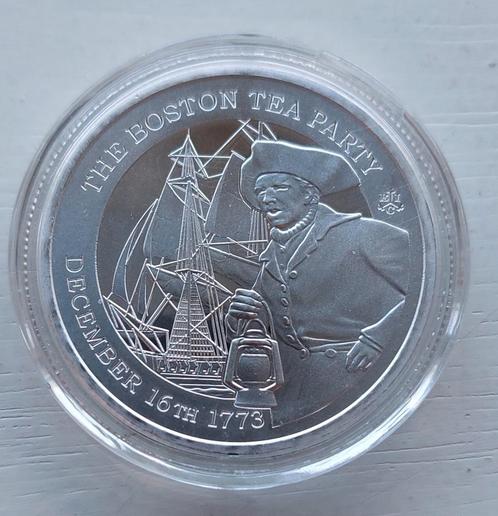 Zilveren 1 oz the Boston Teaparty 2023., Postzegels en Munten, Munten | Oceanië, Losse munt, Zilver, Ophalen of Verzenden