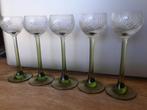 Antieke kristallen glazen met in glas geslepen decor, Ophalen