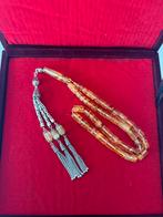 Tesbih damla kehribar gumus puskul, Ophalen of Verzenden, Zilver, Ring