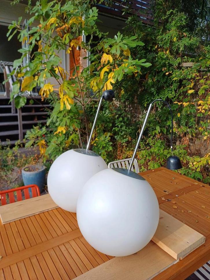 Peill en Putzler Bollamp melkglas (2x), Huis en Inrichting, Lampen | Plafondlampen, Gebruikt, Glas, Ophalen