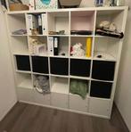 Kallax kast 5x5 met deurtjes en zwarte manden, Huis en Inrichting, Kasten | Overige, Ophalen, Gebruikt