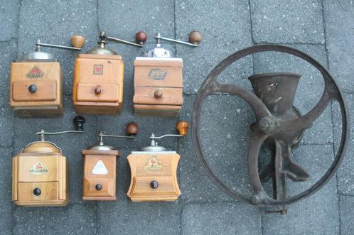7 x antieke koffiemolens (gietijzer / hout), Antiek en Kunst, Antiek | Keukenbenodigdheden, Verzenden