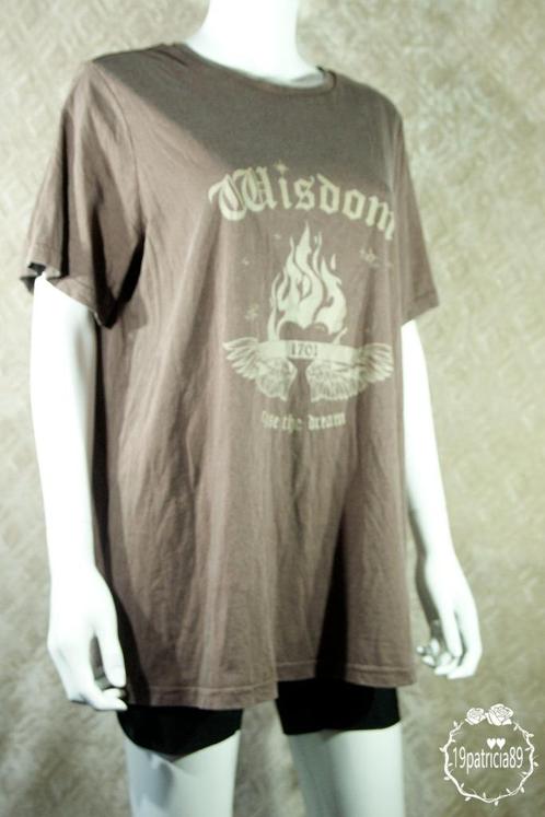 Zizzi T-shirt bruin met print maat S = 42-44 nieuw, Kleding | Dames, T-shirts, Nieuw, Maat 42/44 (L), Bruin, Korte mouw, Ophalen of Verzenden