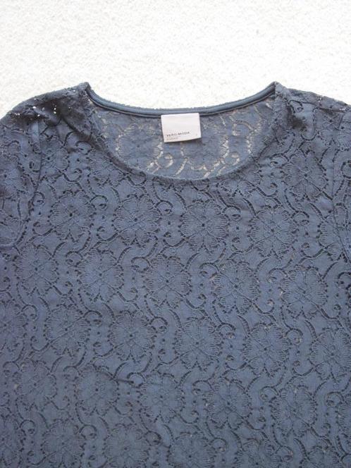 kanten shirt top donker blauw Vero Moda, Kleding | Dames, Tops, Nieuw, Maat 36 (S), Blauw, Korte mouw, Ophalen of Verzenden