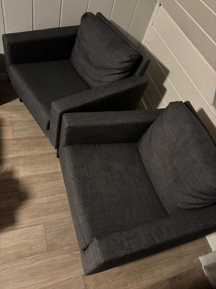 2x fauteuil ikea grijs, Huis en Inrichting, Fauteuils, Zo goed als nieuw, Ophalen