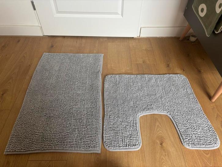 Ikea Toftbo Badmat & WC-mat Set - Grijs, Huis en Inrichting, Badkamer | Badtextiel en Accessoires, Nieuw, Badmat, Grijs, Ophalen of Verzenden