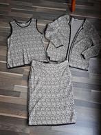 Mayerline, set, 3-delig, mt 44, twinset met rok, Mayerline, Kostuum of Pak, Zwart, Maat 42/44 (L)