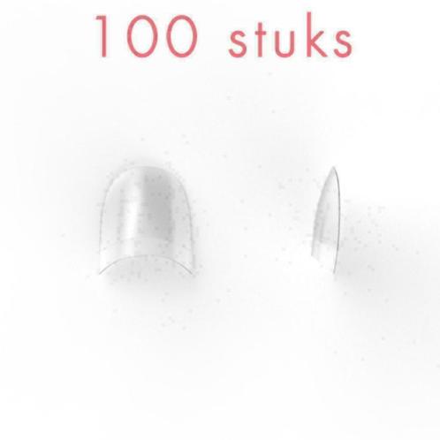 Rounded ' CLEAR manicure tips kort opzetstuk, 100 stuks, Sieraden, Tassen en Uiterlijk, Uiterlijk | Cosmetica en Make-up, Nieuw