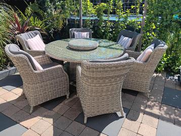 6 persoons luxe ronde tuinset / diningset met lazy susan  beschikbaar voor biedingen