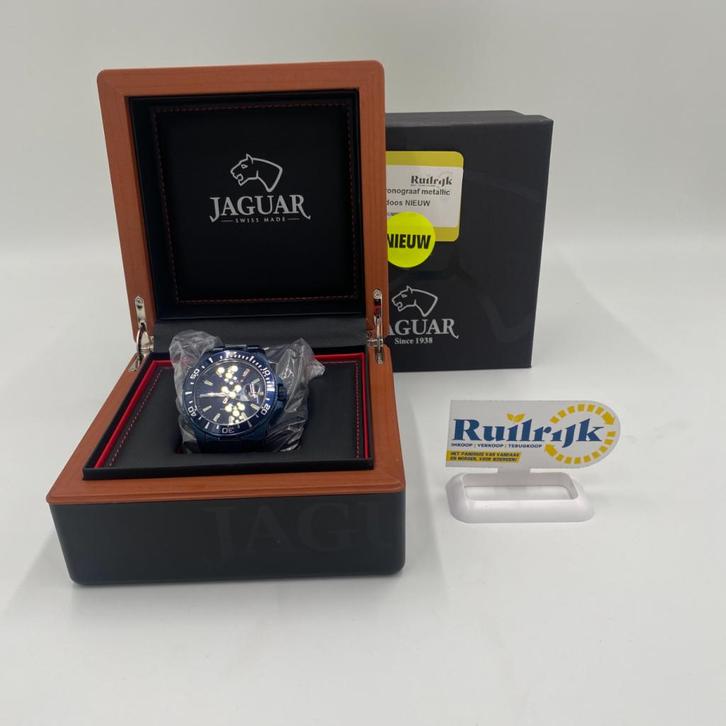 Jaguar J897 metallic blue diver herenhorloge - Nieuw in doos, Sieraden, Tassen en Uiterlijk, Horloges | Kinderen, Zo goed als nieuw
