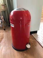 Wesco kickmaster 33L rood prullenbak, Met pedaal, Gebruikt, Metaal, 30 tot 40 liter