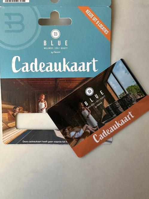 Blue wellness fletcher cadeaukaart t.w.v. 75 euro, Tickets en Kaartjes, Kortingen en Cadeaubonnen, Eén persoon, Overige typen