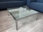 Tafel salontafel Design Metaform M2 100x100x36 cm RVS/glas, Huis en Inrichting, Tafels | Salontafels, Ophalen, Gebruikt, 50 tot 100 cm