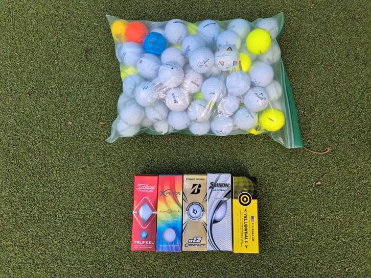 Golfballen: 60 Gebruikt + 15 Nieuwe ballen, Sport en Fitness, Golf, Zo goed als nieuw, Bal(len), Overige merken, Ophalen