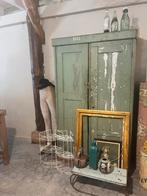 Oude groene houten kast - Mentha Brocante, Ophalen