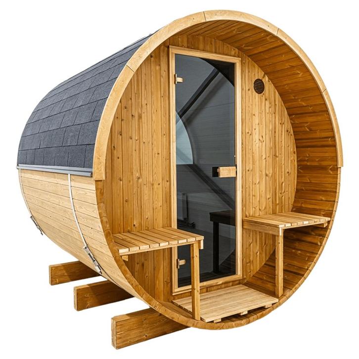 NIEUWE BARRELSAUNA 4 pers. RED CEDAR, Sport en Fitness, Sauna, Nieuw, Complete sauna, Fins of Traditioneel, Ophalen