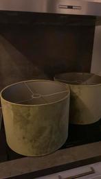 2 velourse lampenkappen., Huis en Inrichting, Lampen | Lampenkappen, Ophalen, 25 tot 50 cm, Rond, Zo goed als nieuw