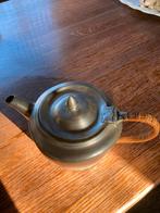 Gero tinnen theepot met rieten handvat, Antiek en Kunst, Ophalen of Verzenden