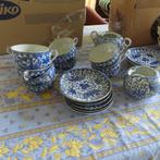 Japans theeservies  12 delig  ca. 1920  Feniks Phoenix blauw, Ophalen of Verzenden, Porselein, Overige stijlen, Overige typen
