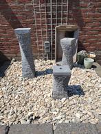 Natuurstenen waterornamenten incl pomp, bak, rooster, Tuin en Terras, Waterpartijen en Fonteinen, Ophalen, Gebruikt, Waterornament