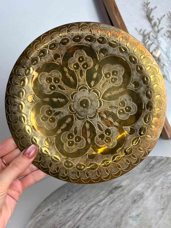 Messing wandbord, Antiek en Kunst, Antiek | Koper en Brons, Ophalen of Verzenden