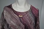 JKL37 aubergine bruin zwart tinten shirt maat 48, Kleding | Dames, Grote Maten, Ophalen of Verzenden, Zo goed als nieuw, Bruin
