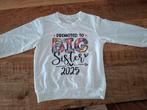 Ik word grote zus/promoten to big sister trui maat 110, Kinderen en Baby's, Ophalen of Verzenden, Nieuw, Meisje, Trui of Vest