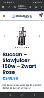 Buccan slowjuicer sap nieuw in doos, Huis en Inrichting, Zwart, Nieuw, Ophalen of Verzenden, Minder dan 100 cm