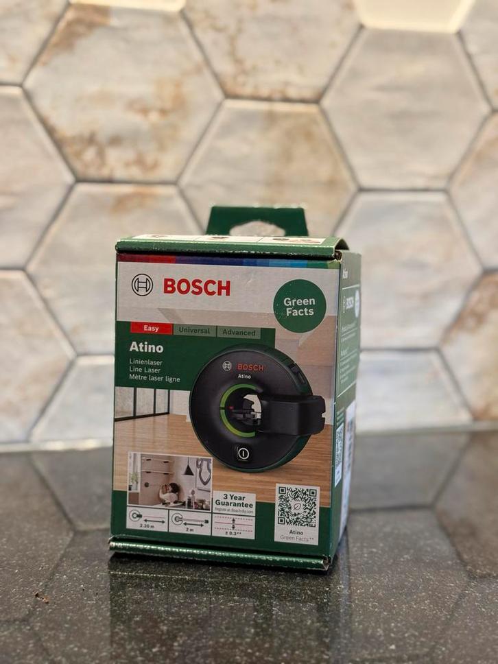 Bosch Atino Lijnlaser Waterpas - Nieuw in doos!, Doe-het-zelf en Verbouw, Meetapparatuur, Nieuw, Licht, Ophalen of Verzenden