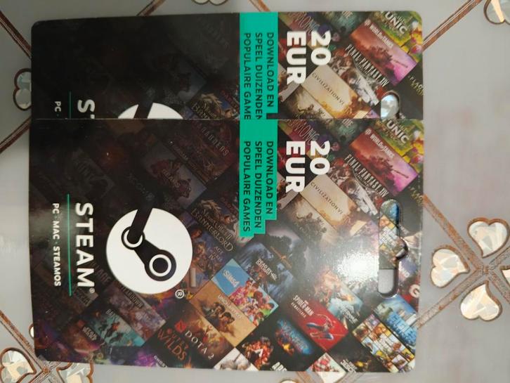 For sale: 2 steam gift cards 20€ each in Amsterdam, Tickets en Kaartjes, Kortingen en Cadeaubonnen