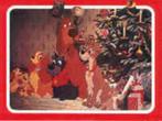 Disney Lady en de Vagebond amerikaanse kaart met kerstboom, Verzamelen, Disney, Ophalen of Verzenden, Overige figuren, Nieuw, Beeldje of Figuurtje