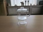 Douwe Egberts Glazen thee-koffiepot D 12cm H16cm met deksel, Huis en Inrichting, Keuken | Servies, Glas, Overige typen, Ophalen of Verzenden