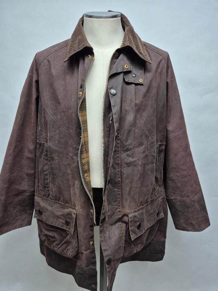 Barbour Beaufort verlengd wax jas, C42-117cm. (XL), Kleding | Heren, Jassen | Winter, Gedragen, Maat 56/58 (XL), Bruin, Ophalen