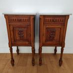 Vintage Antieke nachtkastjes bijzetkastjes met marmer blad, Valkenswaard, Gebruikt, Info@flashbackfurniture.nl, Flashback Furniture