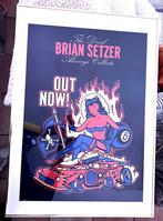 Brian Setzer poster (in goudkleurige lijst), Ophalen of Verzenden, Zo goed als nieuw, Rechthoekig Staand