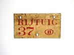 Spoorwegen bord RIJTUIG 37 B België Trein wagon aanduiding, Ophalen of Verzenden