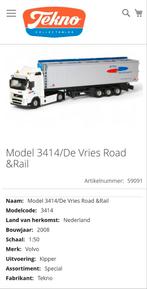 TEKNO de Vries Road & Rail Volvo FH Globetrotter  met kipper, Ophalen of Verzenden, Zo goed als nieuw, Bus of Vrachtwagen, Tekno