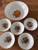 Vintage Fruit schaal met 5 kleiner schaaltjes, Antiek en Kunst, Ophalen of Verzenden