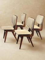 Set van 4 Vintage Teak Bako eetkamerstoelen, Twee, Bruin, Ophalen of Verzenden, Zo goed als nieuw