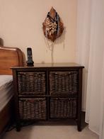 2 Nachtkastjes/Kastjes met rieten manden, Huis en Inrichting, Kasten | Ladekasten, Ophalen, Minder dan 50 cm, Gebruikt, 1 of 2 laden