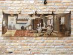 Een gobelin wandkleed met een huiskamer tafereel, Ophalen of Verzenden