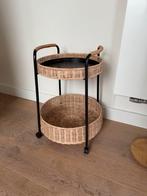Ikea Lubban trolley - zwart/hout/rotan - 50x66 cm, Ophalen of Verzenden, Zo goed als nieuw