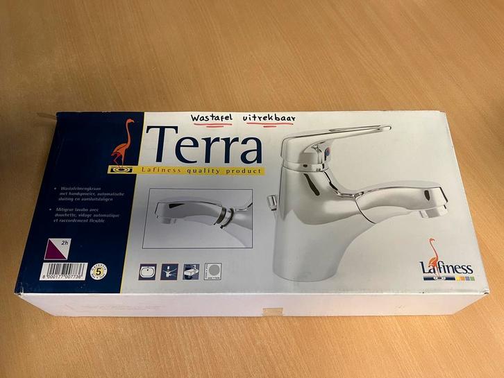 LAFINESS TERRA WASTAFELMENGKRAAN MET HANDSPROEIER, Doe-het-zelf en Verbouw, Sanitair, Nieuw, Kraan, Chroom, Ophalen of Verzenden
