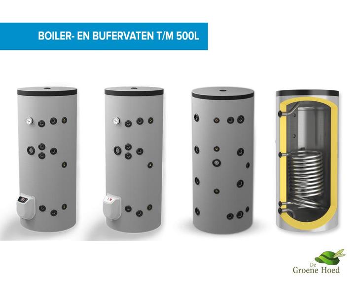 Boiler en buffervaten t/m 500L, incl. warmtewarmtewiselaars, Doe-het-zelf en Verbouw, Geisers en Boilers, Nieuw, Boiler, 100 liter of meer