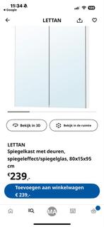 Lettan Spiegelkast 80x15x95 - Nieuw, Spiegelkast, Zo goed als nieuw, Minder dan 25 cm, Minder dan 100 cm